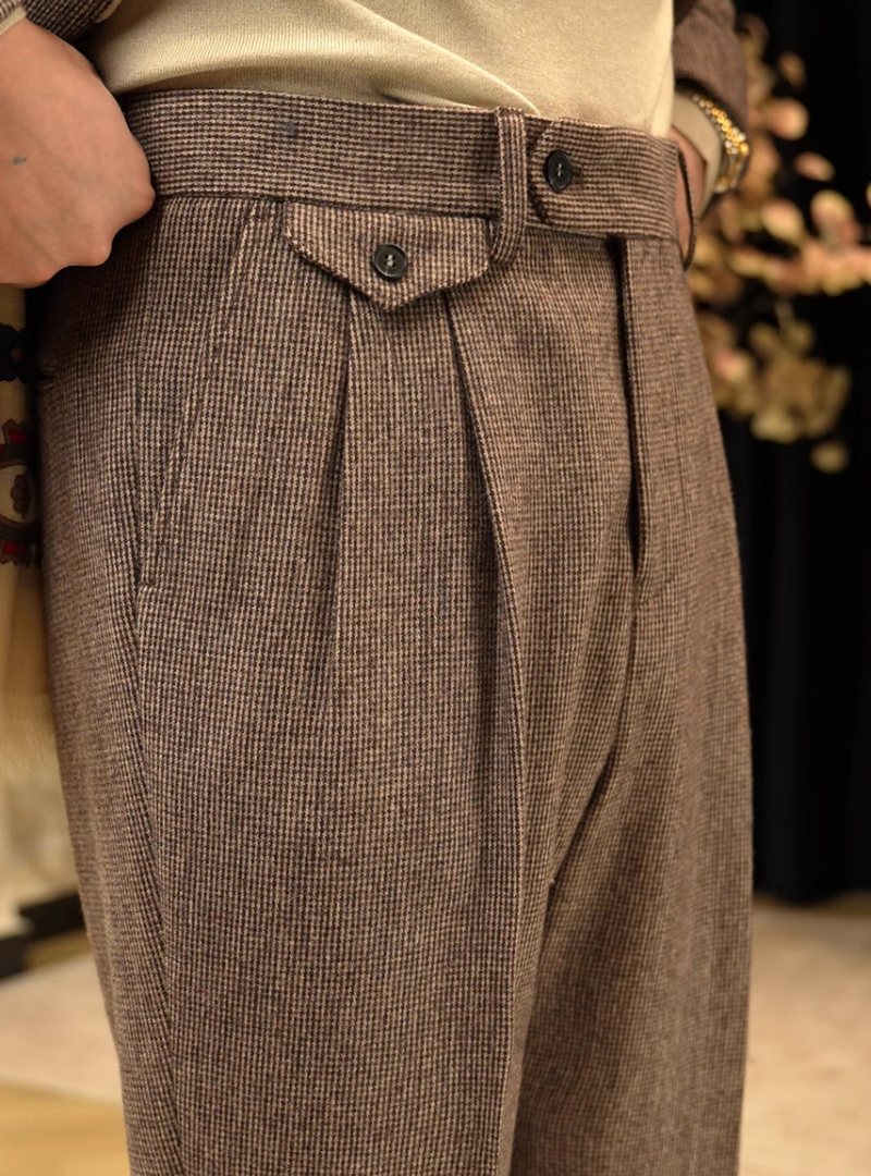Pantalon homme à pinces coupe droite