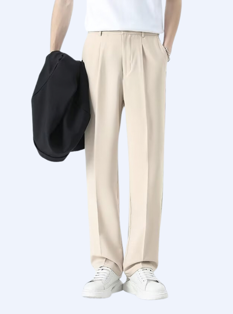 Pantalon homme à pinces taille haute