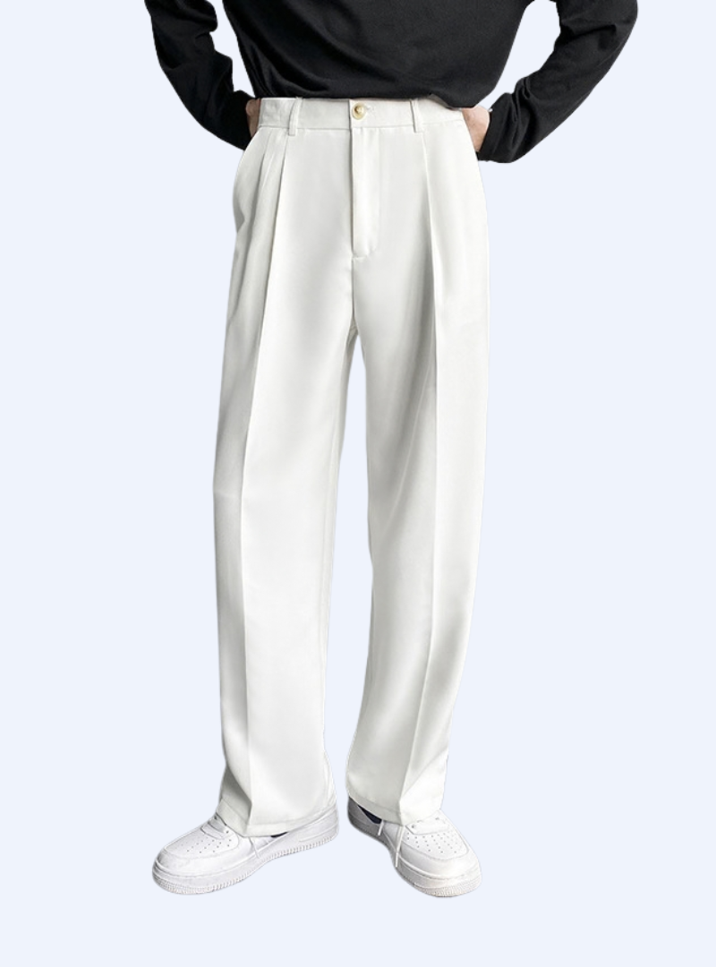 Pantalon homme à pinces taille haute