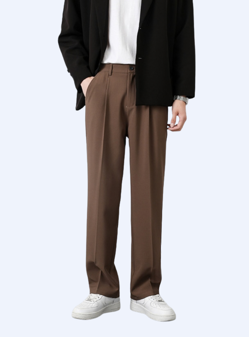 Pantalon homme à pinces taille haute