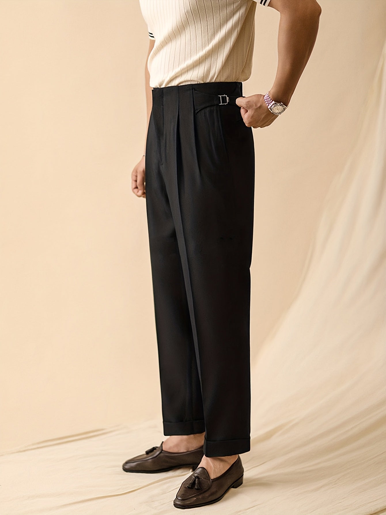 Pantalon homme à revers
