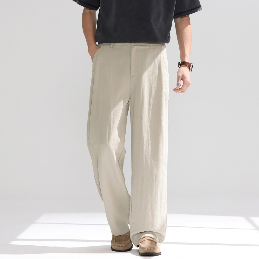 Pantalon homme coupe droite ample