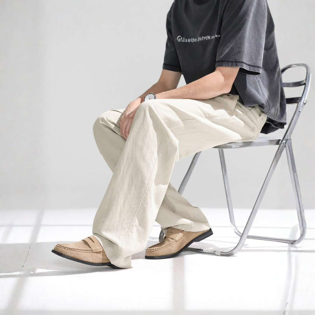 Pantalon homme coupe droite ample