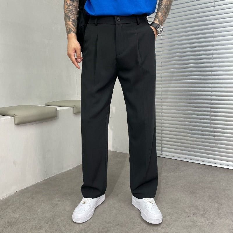 Pantalon homme décontracté à jambe droite