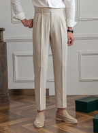 Pantalon homme droit à double plis