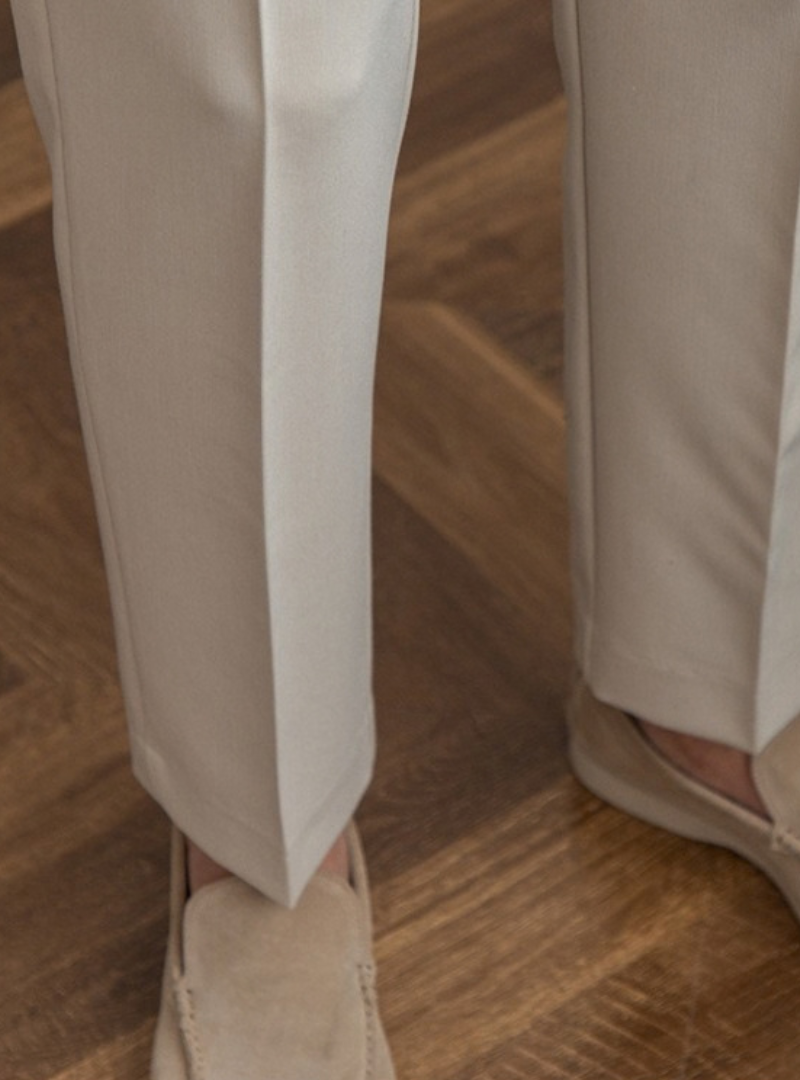 Pantalon homme droit à double plis