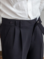 Pantalon homme droit à double plis