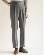 Pantalon homme droit à pinces taille ajustable