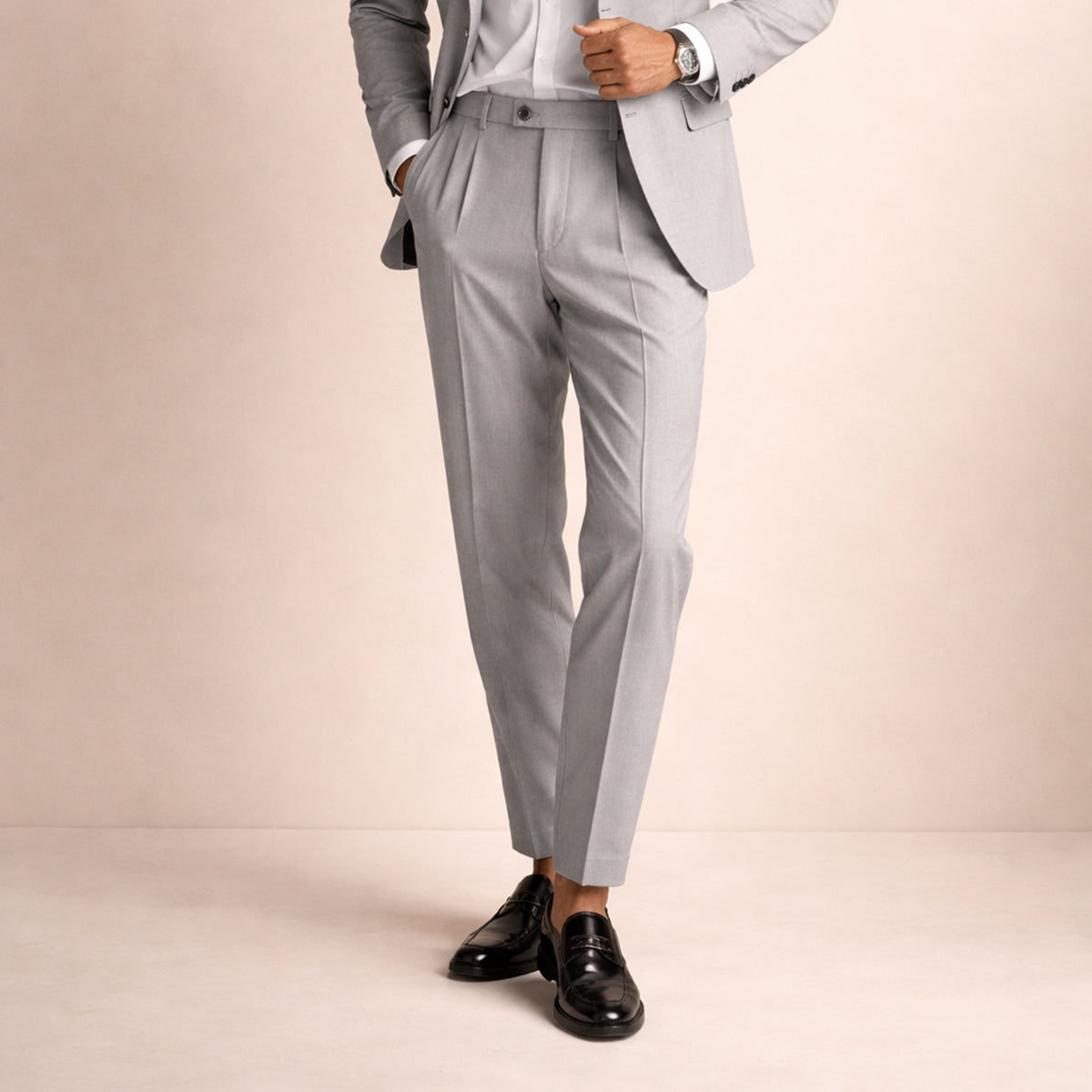 Pantalon homme droit à plis