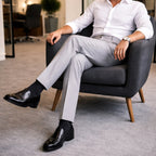 Pantalon homme droit à plis