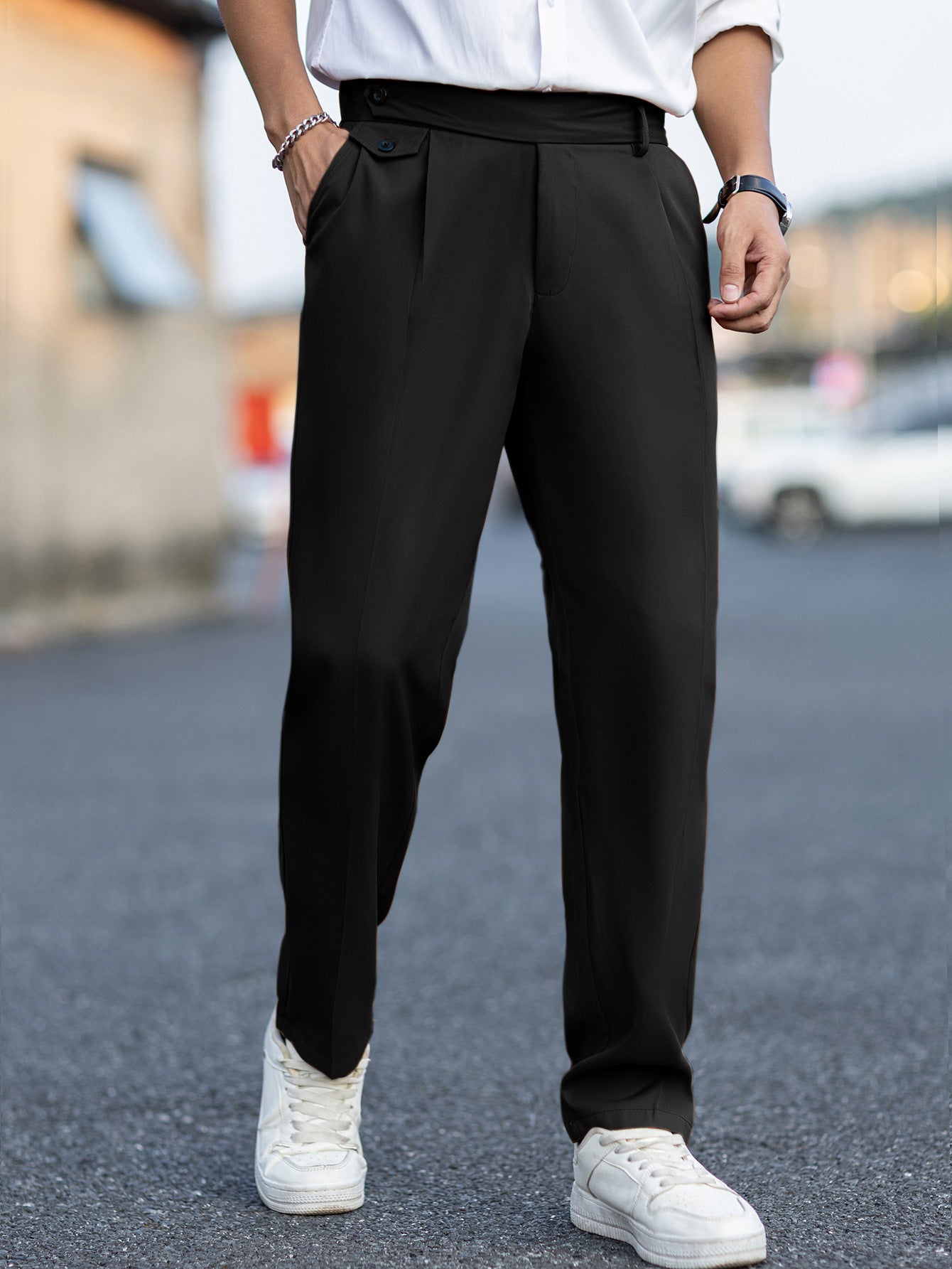 Pantalon homme fermeture croisée