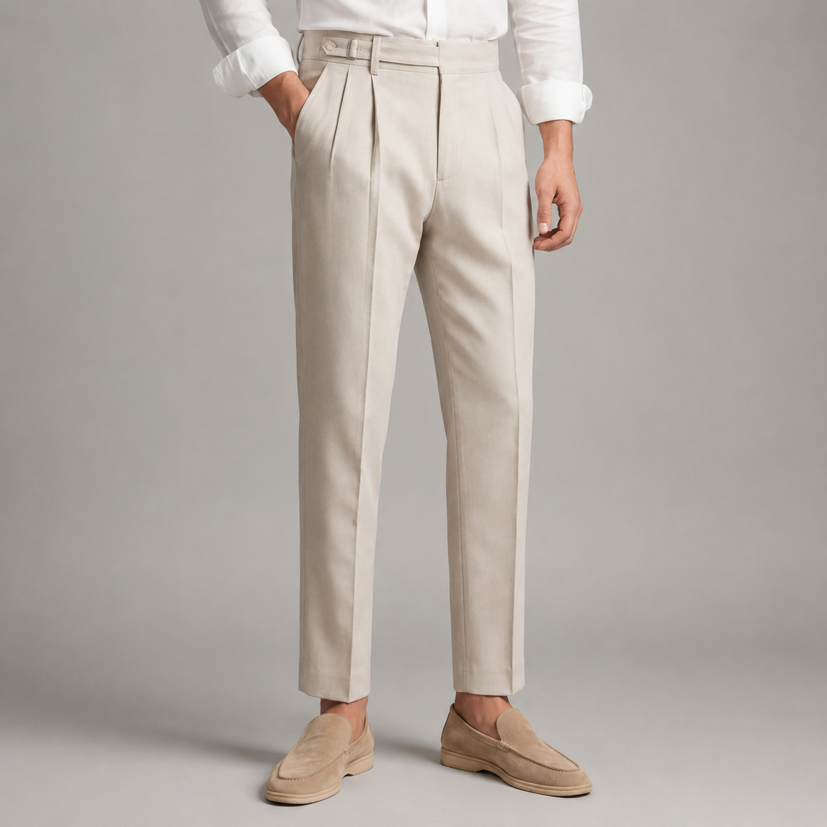 Pantalon homme habillé fuselé taille ajustable