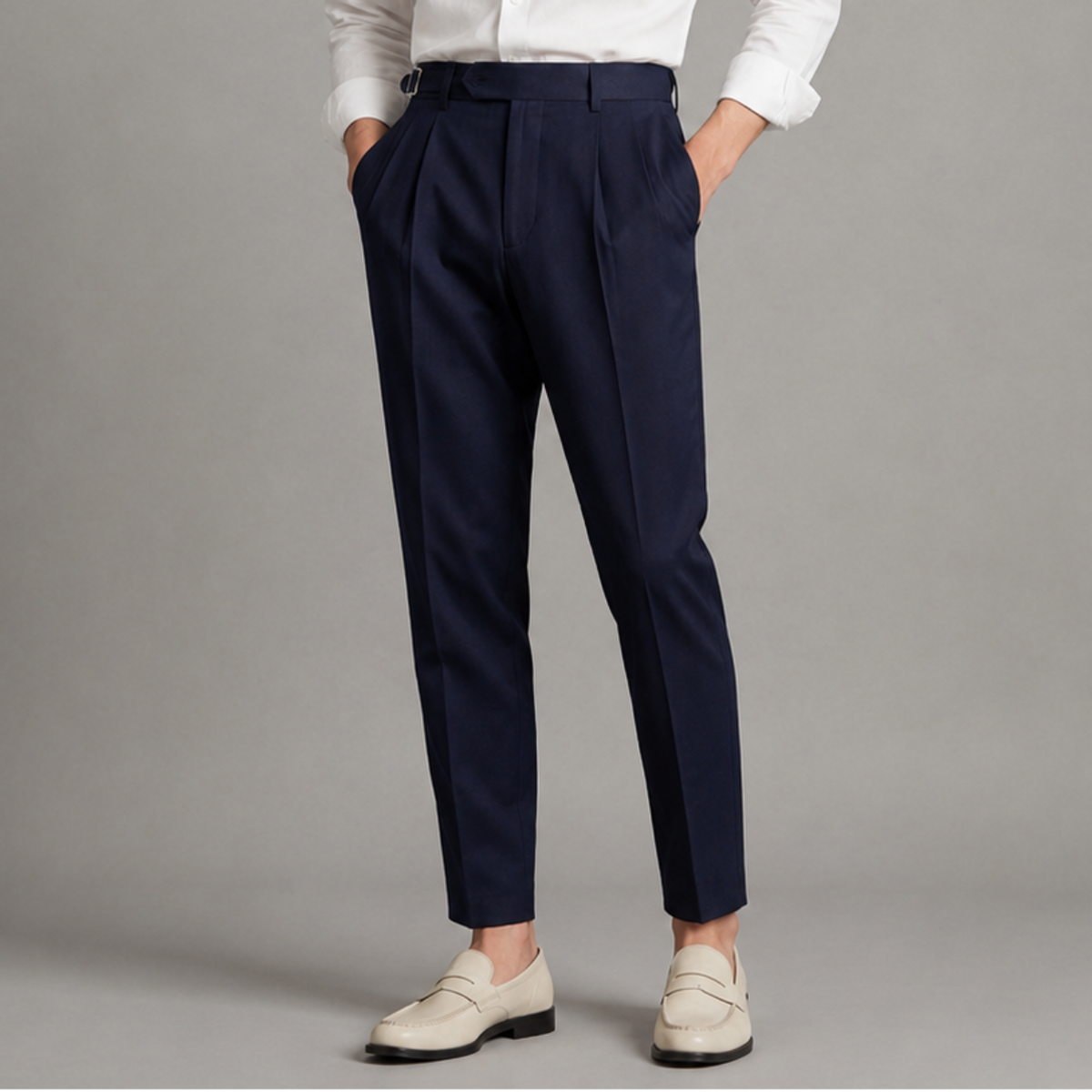 Pantalon homme habillé fuselé taille ajustable
