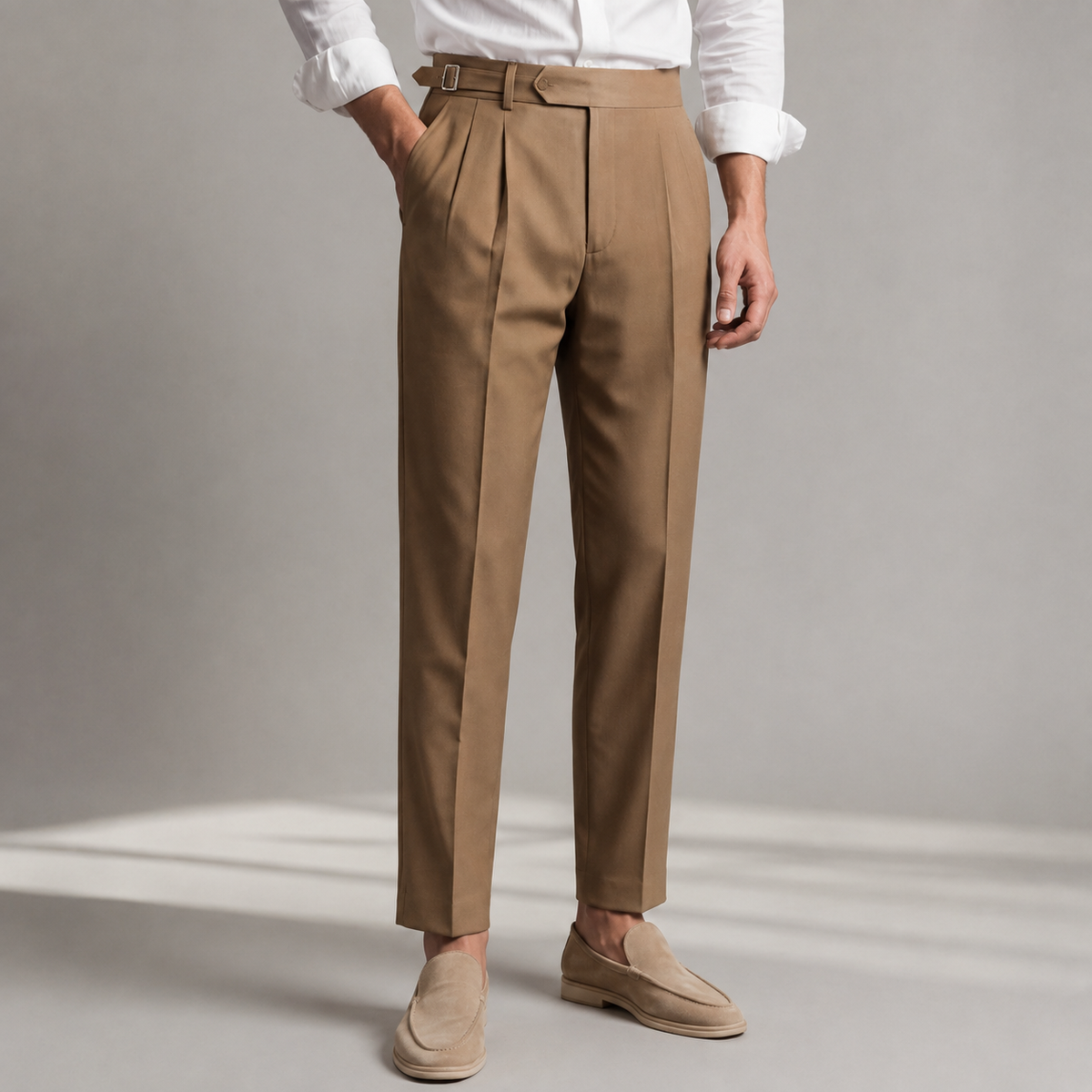 Pantalon homme habillé fuselé taille ajustable