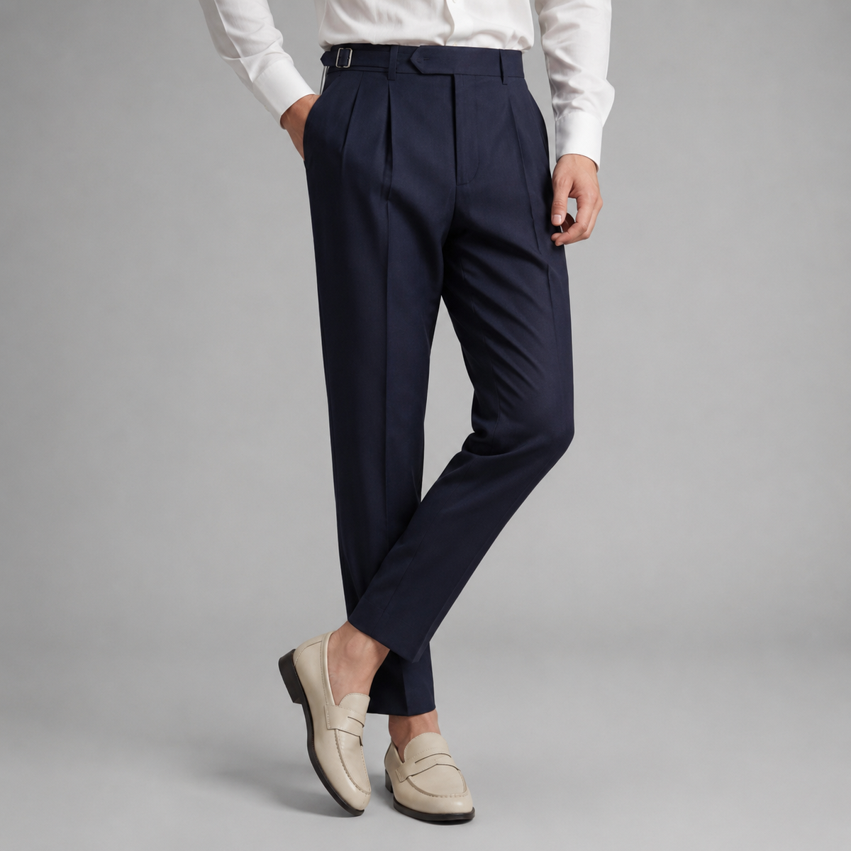 Pantalon homme habillé fuselé taille ajustable