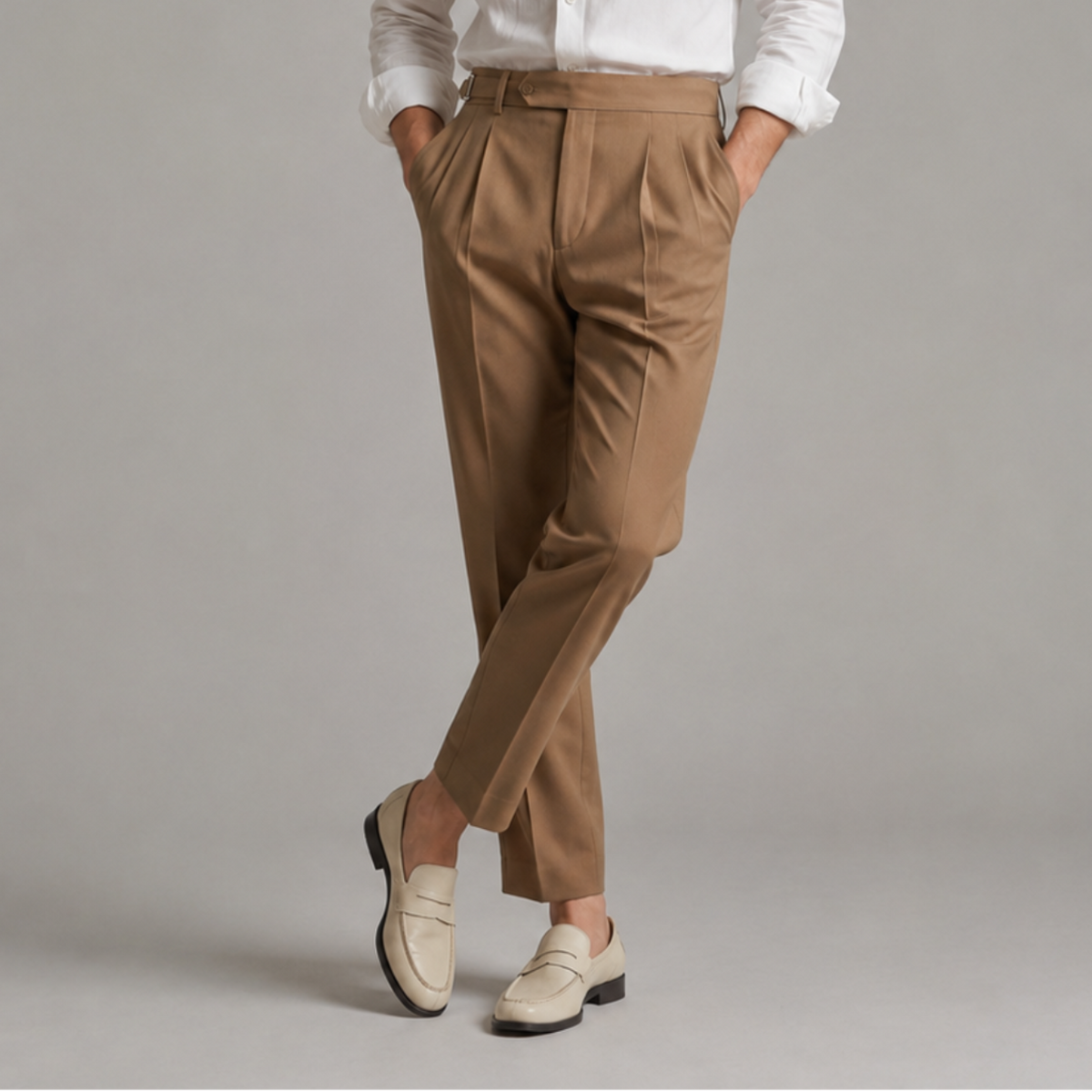 Pantalon homme habillé fuselé taille ajustable