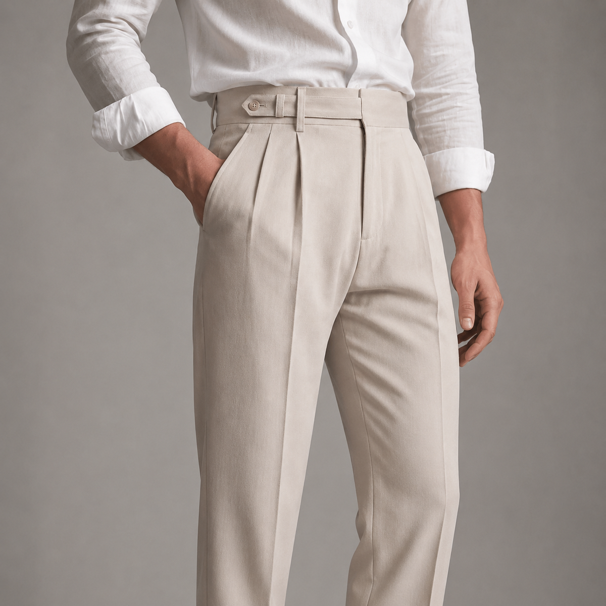 Pantalon homme habillé fuselé taille ajustable