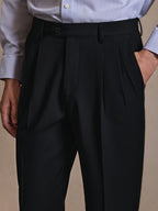 Pantalon homme habillé à pinces coupe droite
