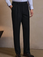 Pantalon homme habillé à pinces coupe droite