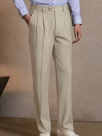 Pantalon homme habillé à pinces coupe droite