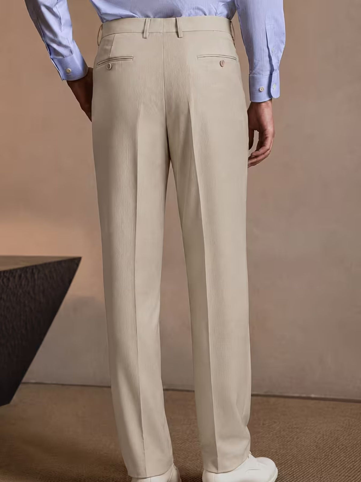 Pantalon homme habillé à pinces coupe droite