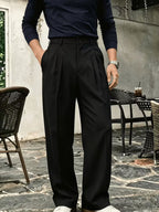 Pantalon homme large à pinces taille haute