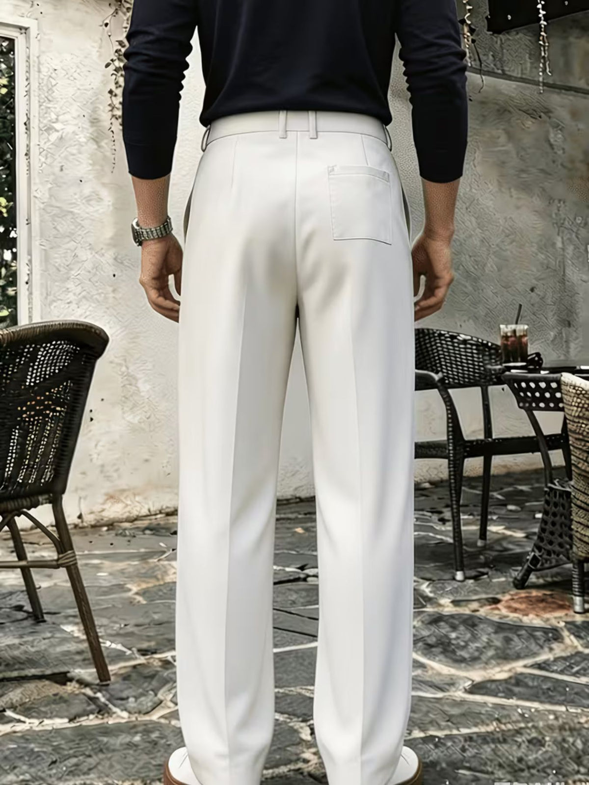 Pantalon homme large à pinces taille haute