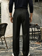 Pantalon homme large à pinces taille haute