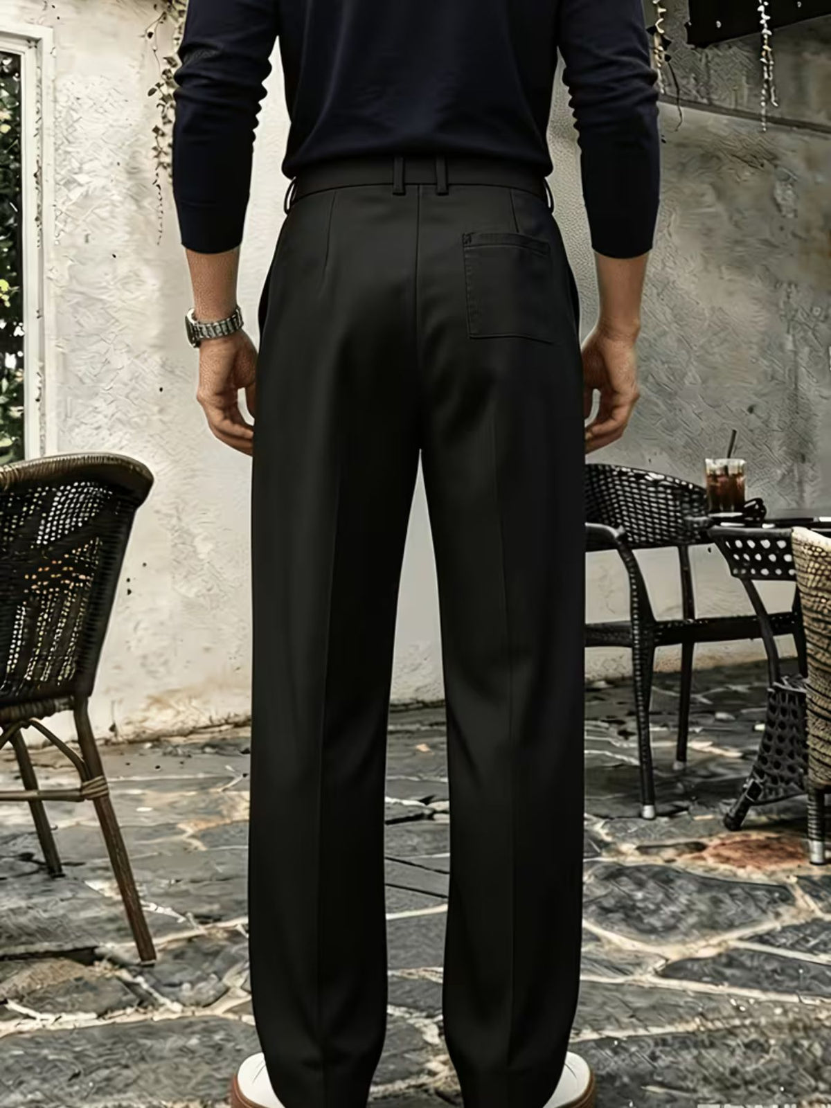 Pantalon homme large à pinces taille haute