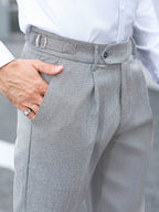 Pantalon homme à pinces fuselé taille ajustable