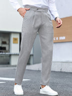 Pantalon homme à pinces fuselé taille ajustable