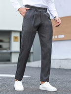 Pantalon homme à pinces fuselé taille ajustable