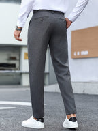 Pantalon homme à pinces fuselé taille ajustable