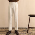 Pantalon homme à pinces taille haute coupe droite