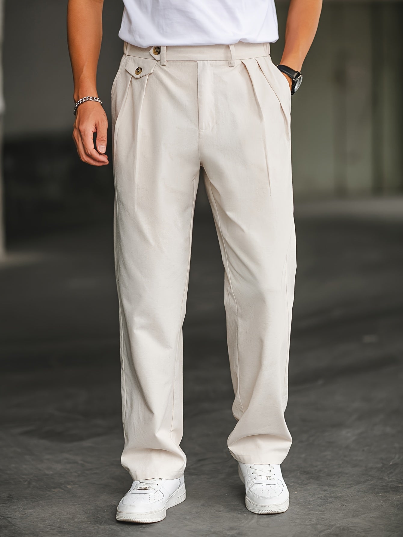 Pantalon homme plissé