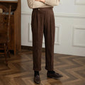 Pantalon homme plissé en velours côtelé