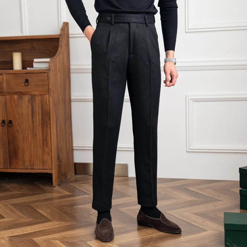 Pantalon homme plissé à revers