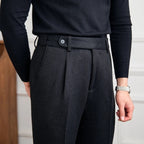 Pantalon homme plissé à revers