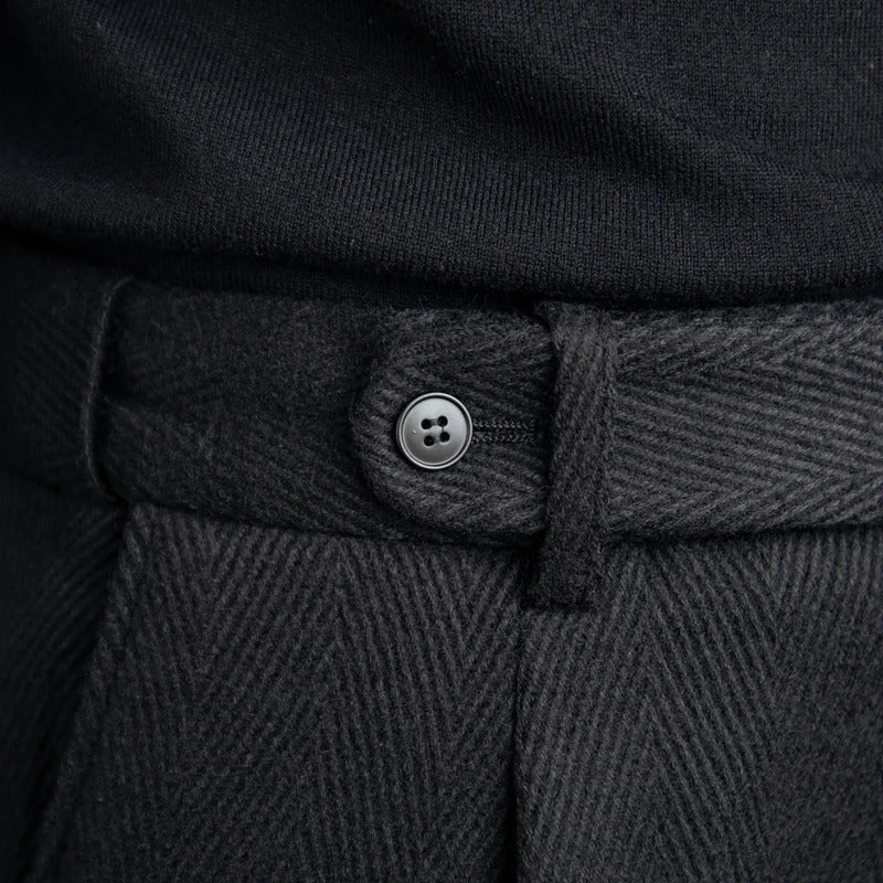 Pantalon homme plissé à revers