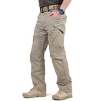 Pantalon homme toile cargo coupe droite multi-poches