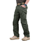Pantalon homme toile cargo coupe droite multi-poches