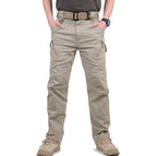 Pantalon homme toile cargo coupe droite multi-poches