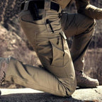 Pantalon homme toile cargo coupe droite multi-poches
