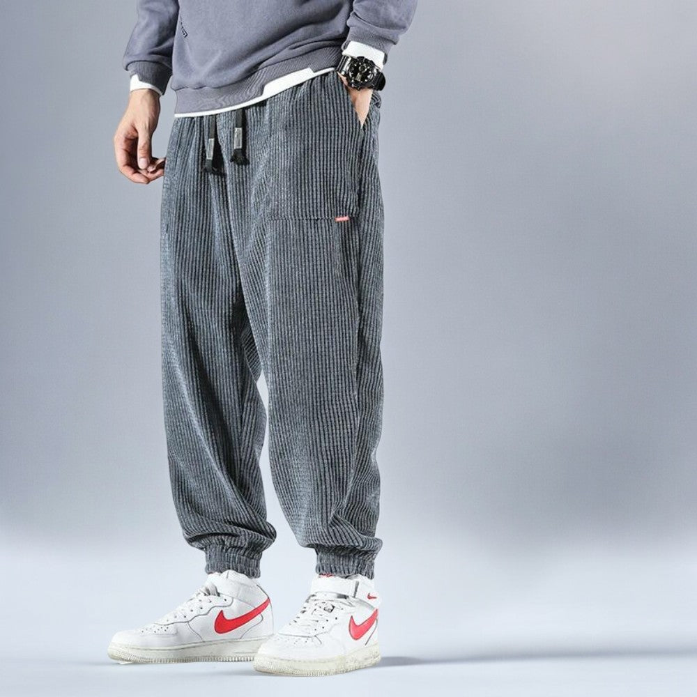 Pantalon jogger homme en velours côtelé