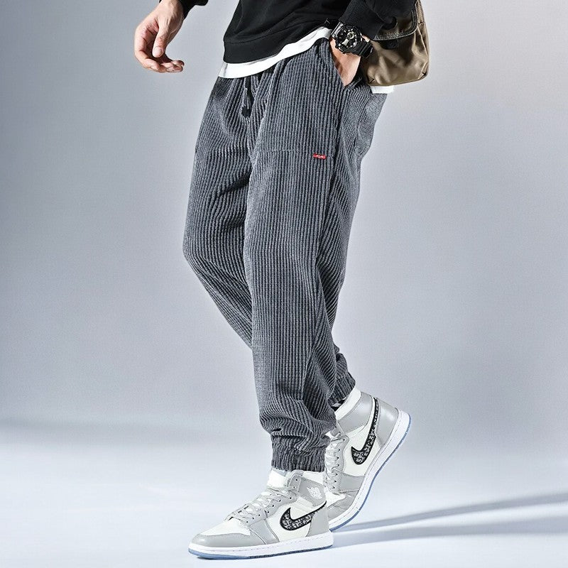 Pantalon jogger homme en velours côtelé