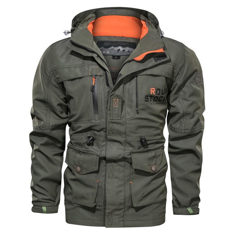 Parka homme à capuche multipoches