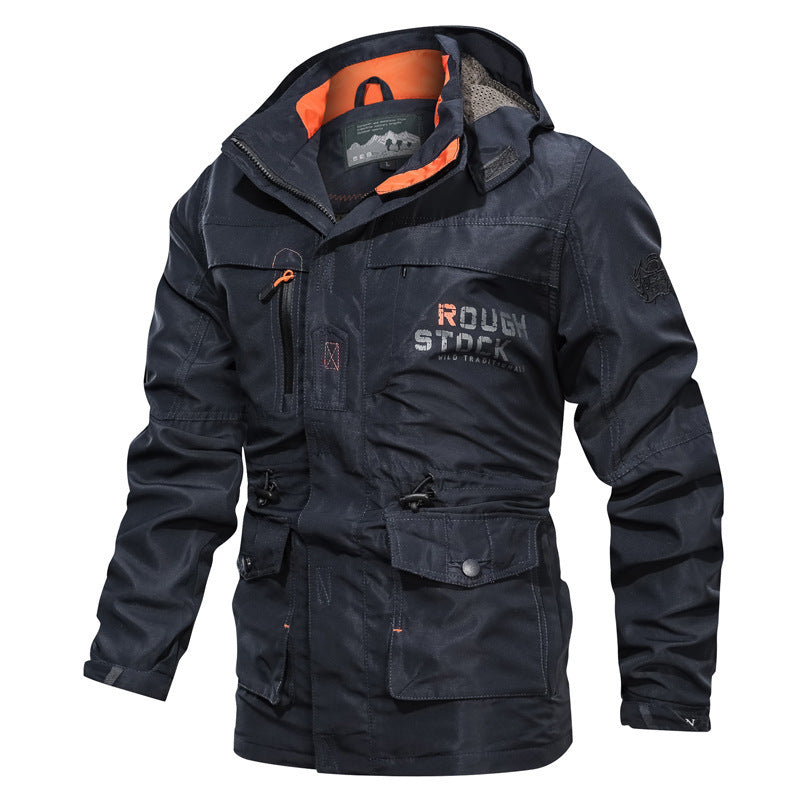 Parka homme à capuche multipoches