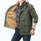 Parka homme doublée à capuche zippée