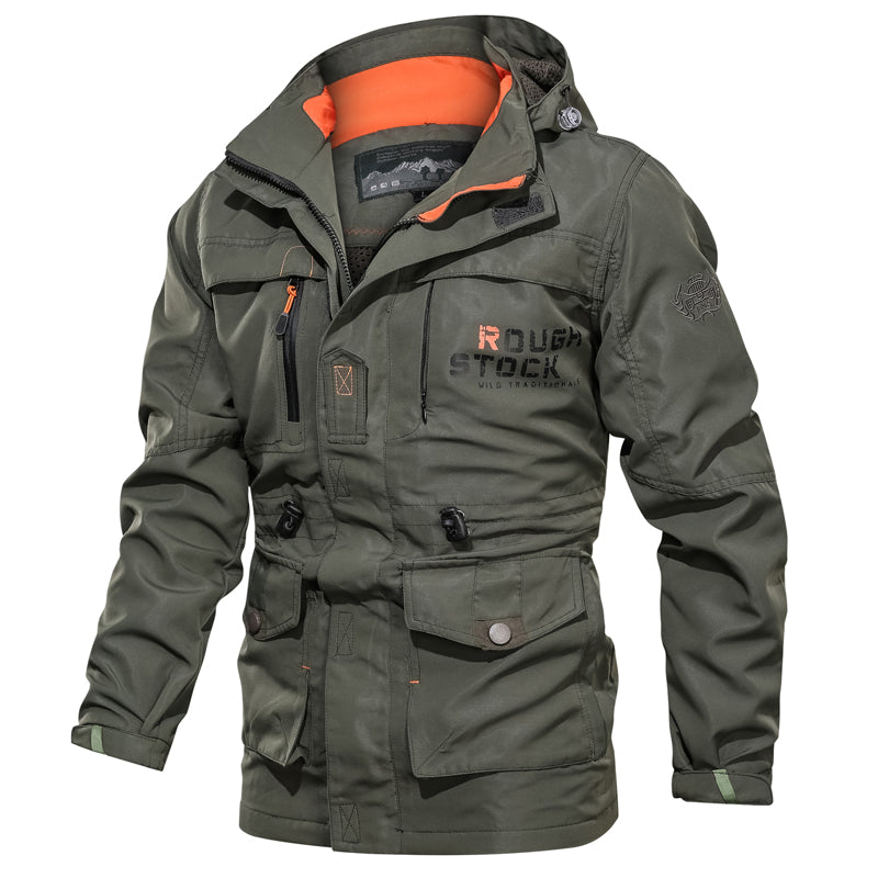 Parka homme doublée à capuche zippée