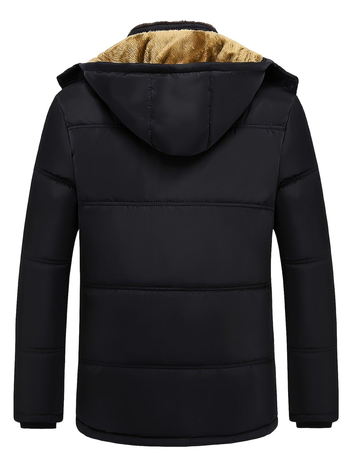 Parka homme fourrure synthétique à capuche zippée